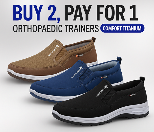 BUY 2 PAY FOR 1 – Comfort Titanium Orthopaedic Trainers